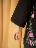 HU Studios Blackout Collection Lawn Embroidered Stitched 2-Piece Suit-Rose-Dusk