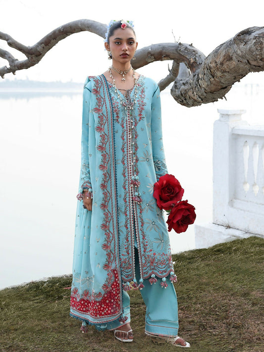 Hussain Rehar Luxury Lawn'26 Eid Edit Embroidered Unstitched 3-Piece Suit-Sepher