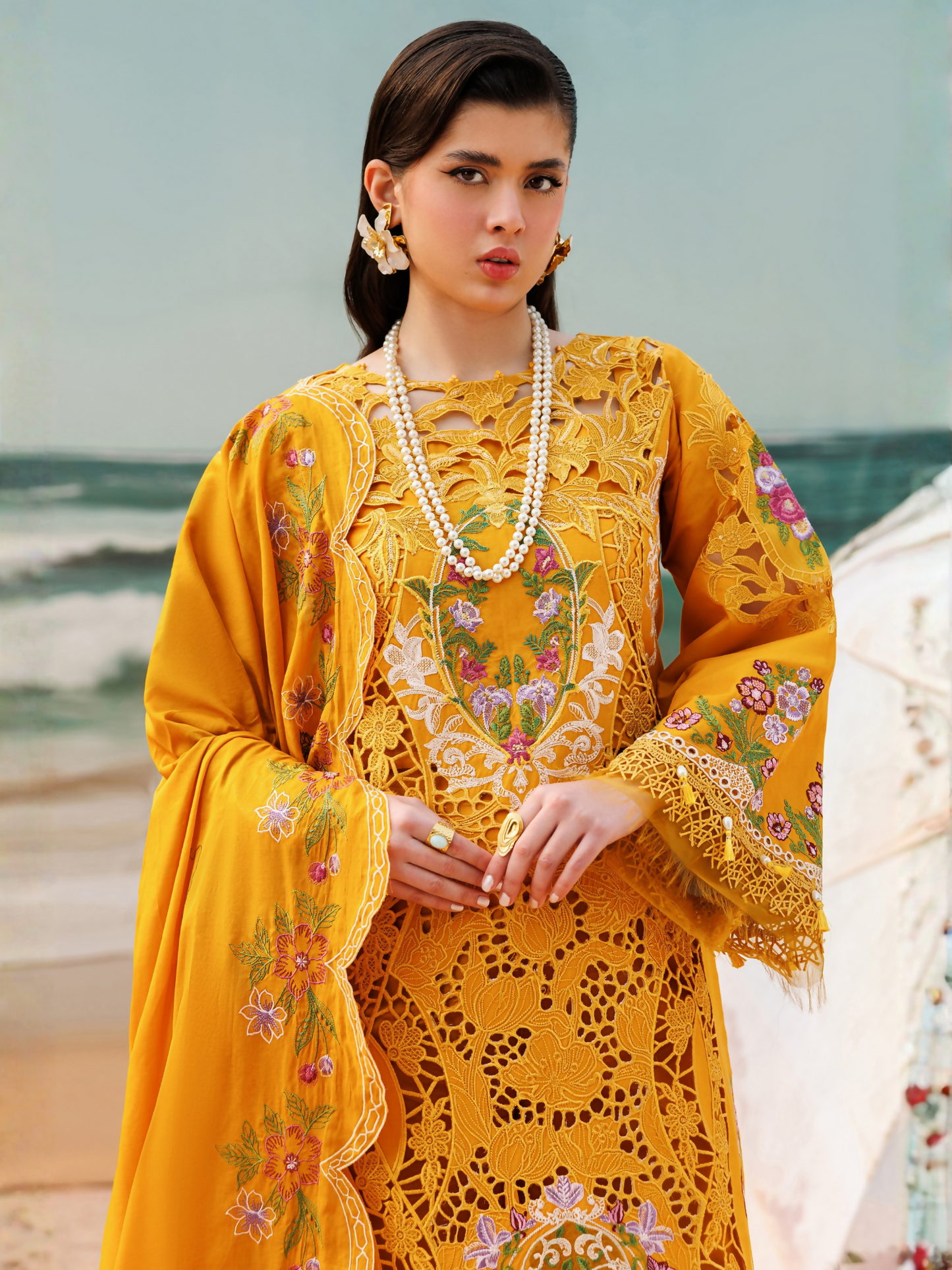 Parishay Monaco Luxury Lawn'26 Embroidered Unstitched 3-Piece Suit-MN-08