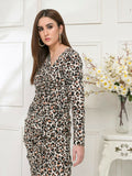 Ruby's Couture Basic Element '25 Georgette Printed Dress Set-Jazz Black