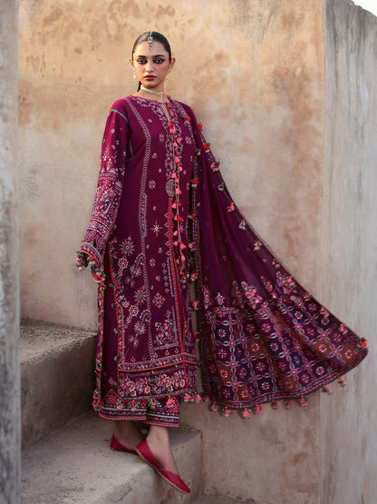 Hussain Rehar Karandi'25 Embroidered Unstitched 3-Piece Suit-Nargis