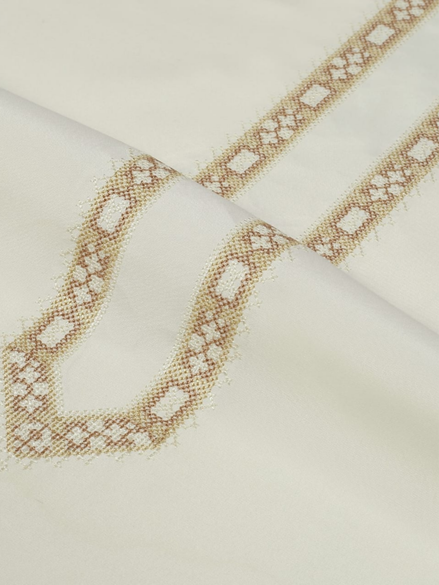 Fabrich Monochrome Edit-25 Wash & Wear Embroidered Unstitched Shalwar Kameez-Cream