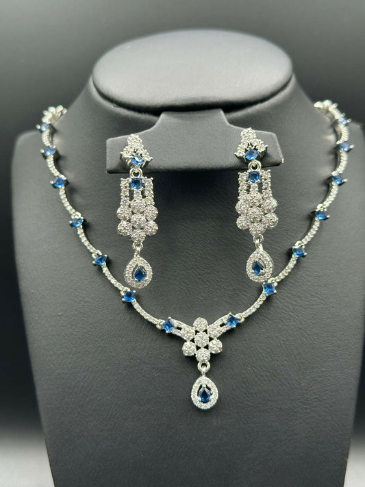 H&A Jewellery One Carat Silver Rhodium Plated Jewellery Set