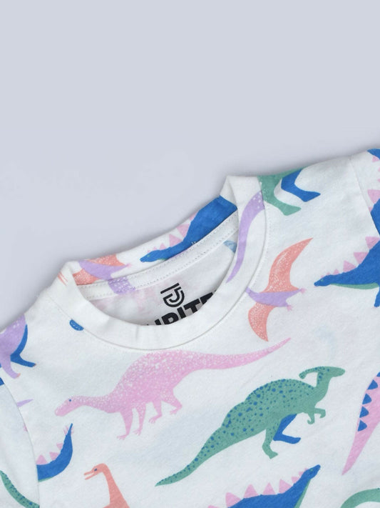 Jupiter Plain Kids Unisex Dino Tee Shirt-13753