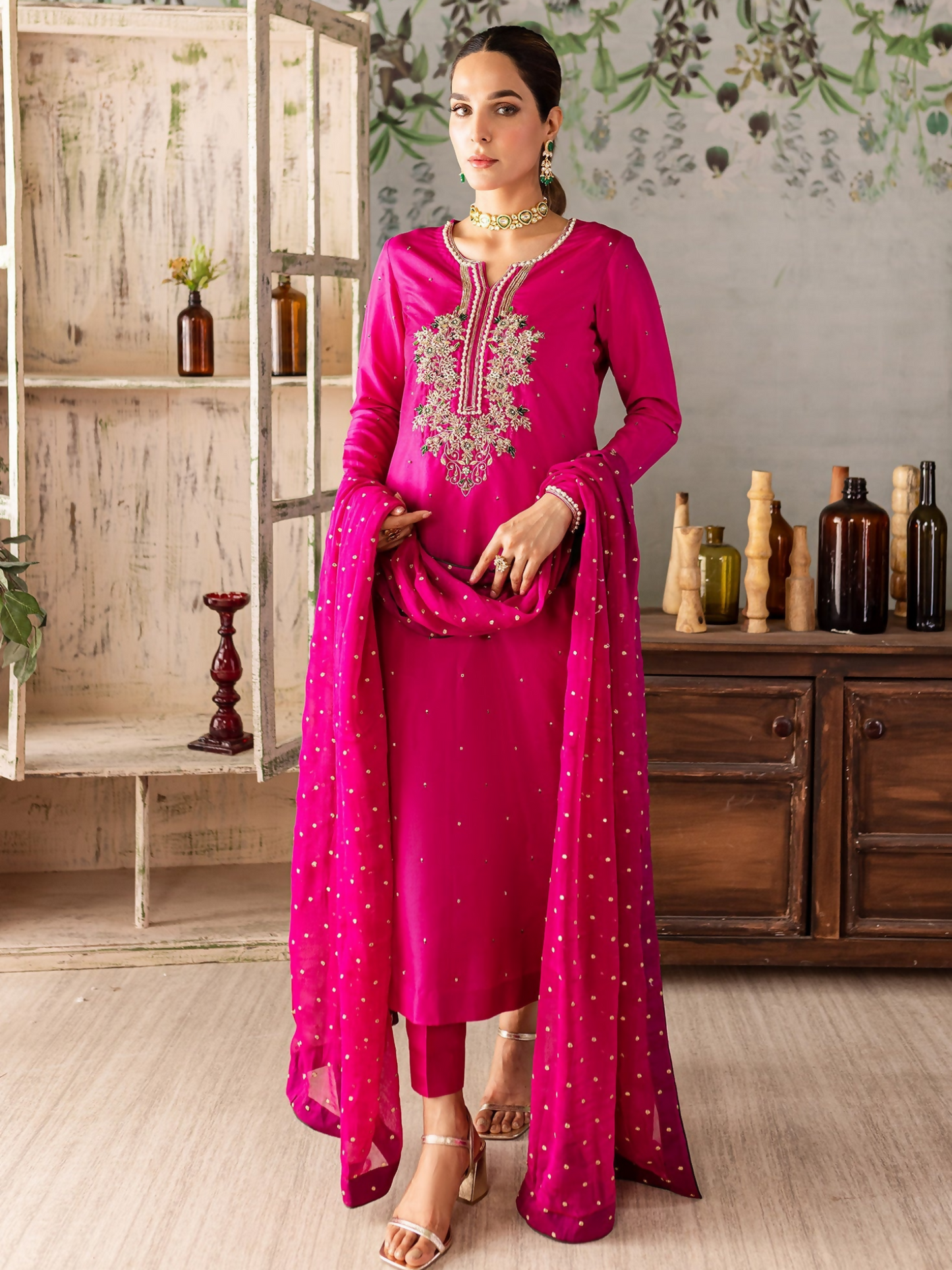 Allure By IH Raw Silk Embellished Stitched 3-Piece Suit-Tanya