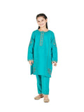 Velvour Girls Cotton Embroidered Stitched 2-Piece Suit-VG88-A