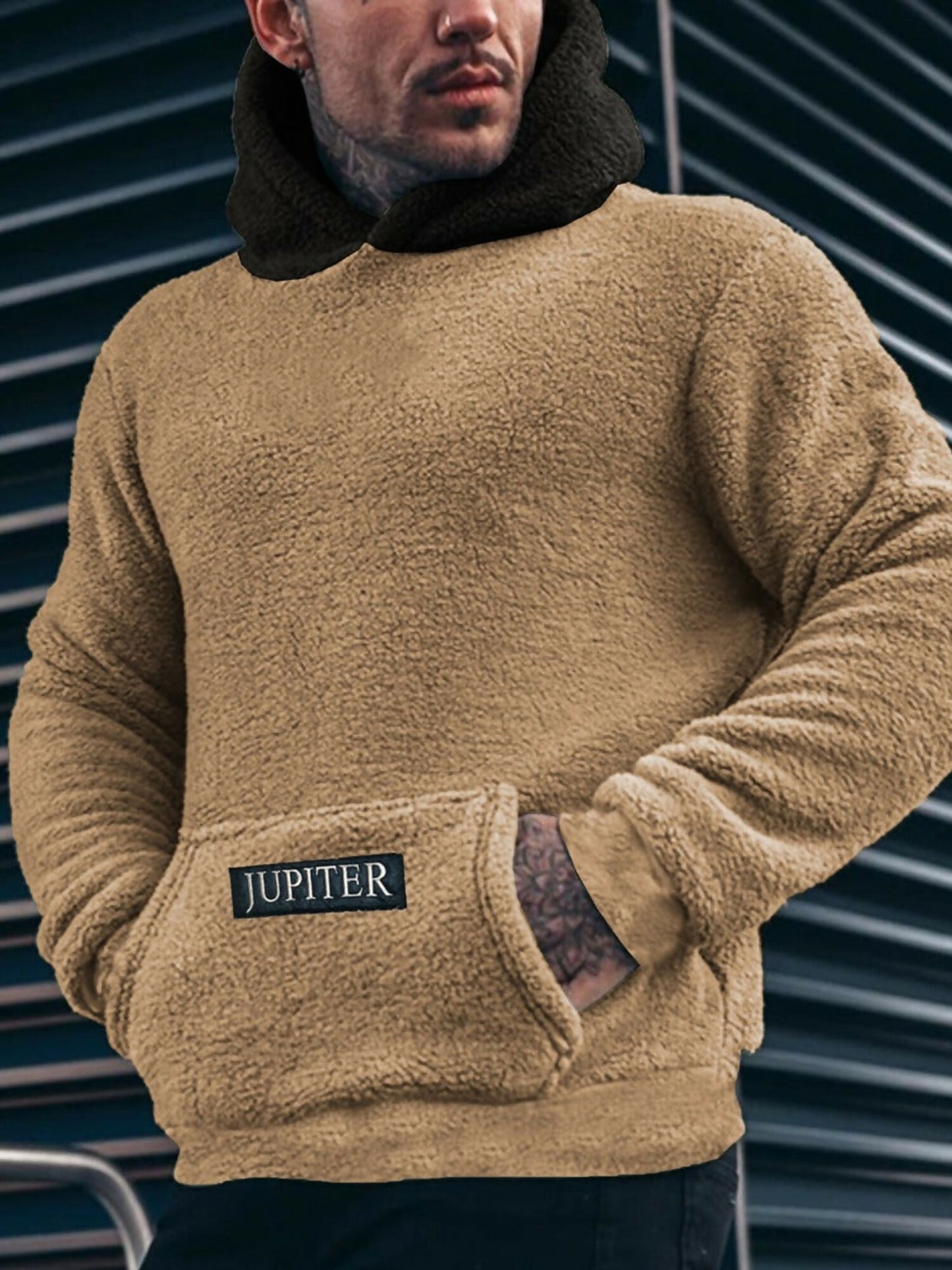 BrownJupiter Rugged Sherpa Gender Neautral Winter Skin Hoodie-14797