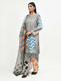 Imran Aftab Basant Mela Raw Silk Printed Stitched 3-Piece Suit-IARP 02