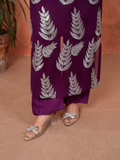 Stylish Collection Majeste Crinkle Chiffon Embroidered Stitched 3-Piece Suit-Zirwah Purple