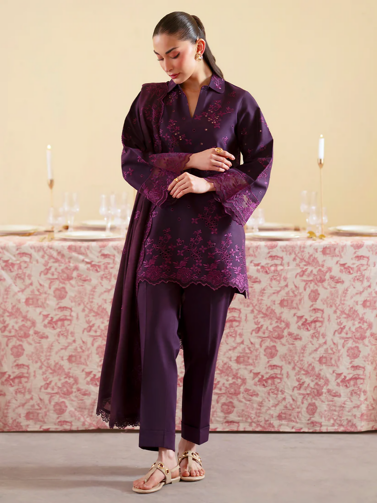 Mahnur Ember Lawn Embroidered Unstitched 3-Piece Suit-EM-001