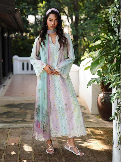 Qalamkar Qprints Lawn'26 Embroidered Unstitched 3-Piece Suit-AX-07-(A)-Xenia