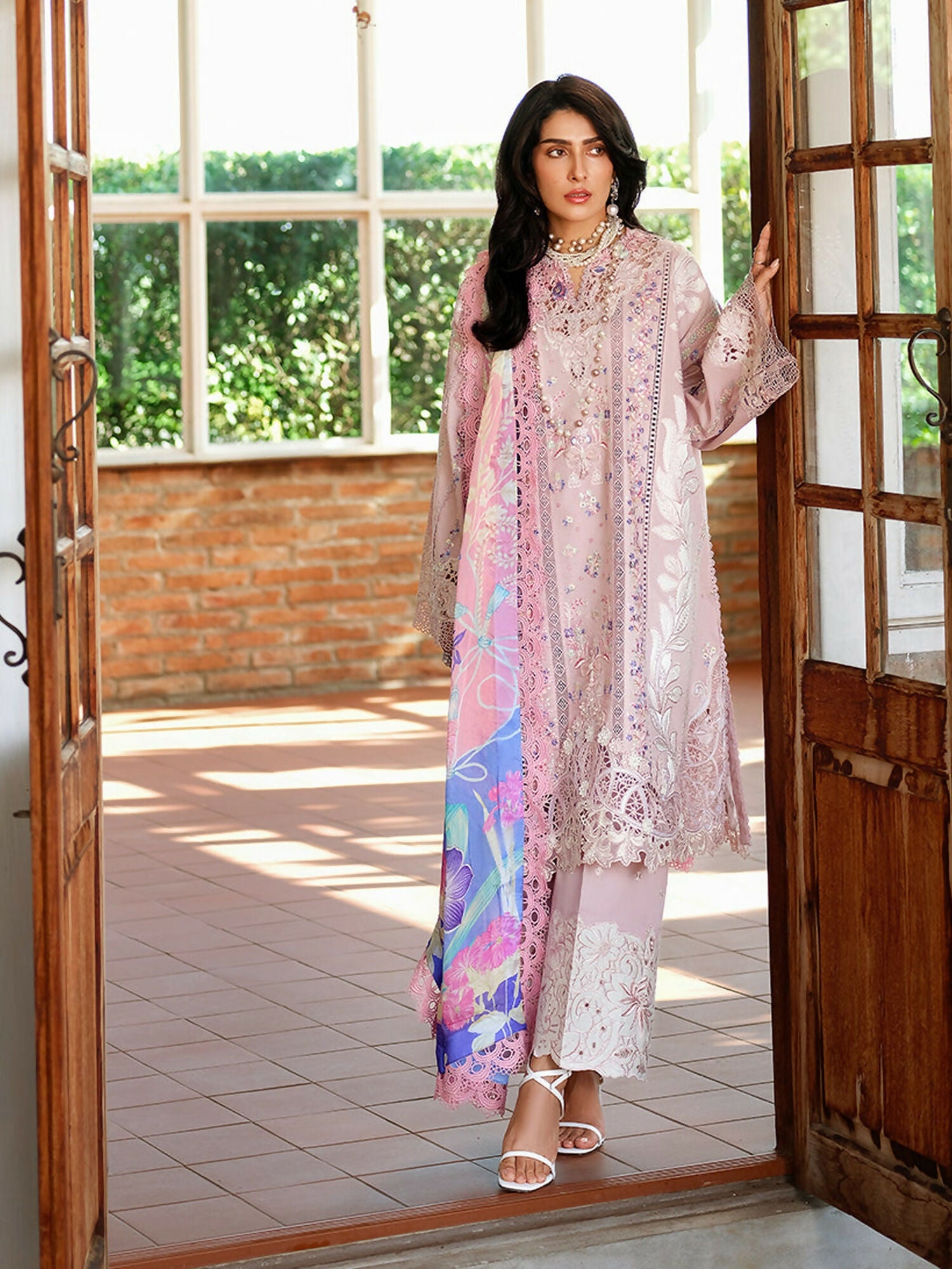 Mushq A Moi Luxury Lawn Embroidered Unstitched 3-Piece Suit-Opulent Whisper