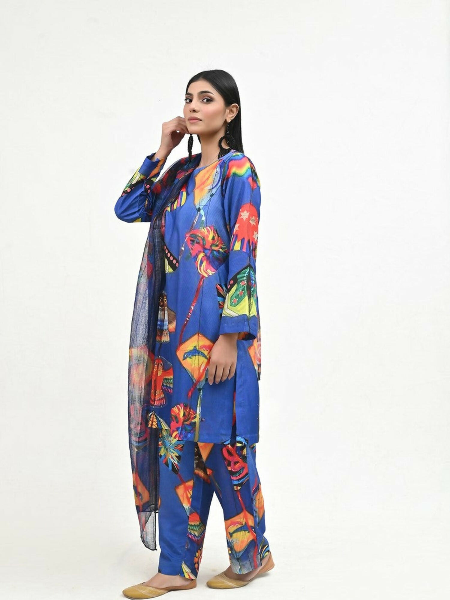 Imran Aftab Basant Mela Raw Silk Printed Unstitched 3-Piece Suit-IARP 03