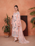 Stylish Collection Majeste Crinkle Chiffon Embroidered Stitched 3-Piece Suit-Zirwah Peach