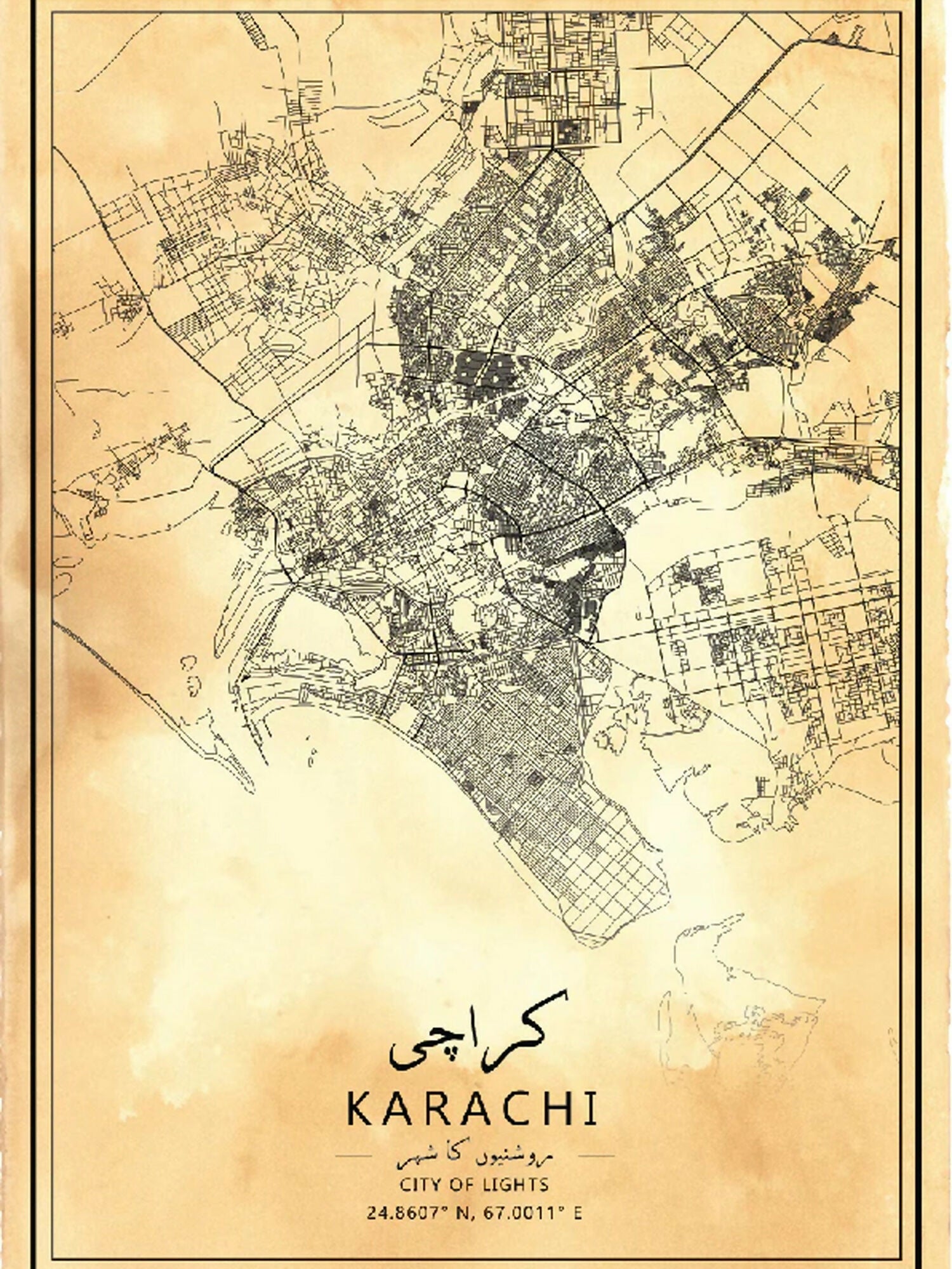 MappedPK Karachi Printed Map