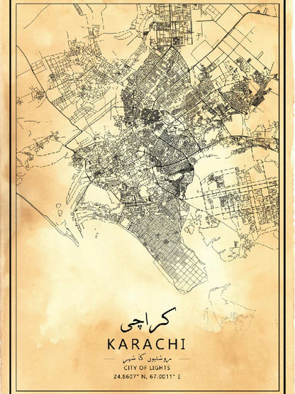 MappedPK Karachi Printed Map