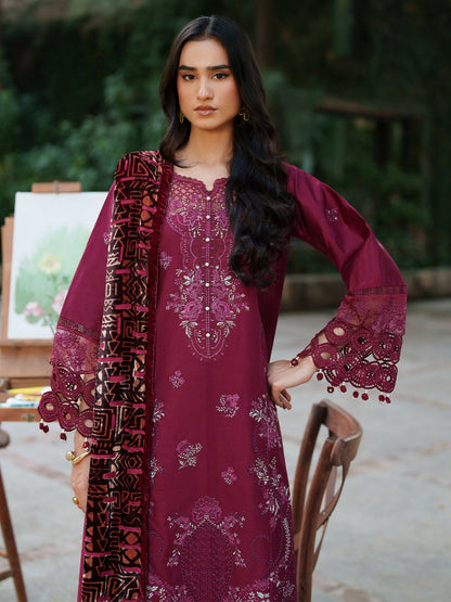 Parishay Panache Winter Corduroy Embroidered Stitched 3-Piece Suit-PNE-09