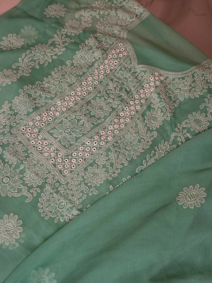 AB Hand Embroideries Chiffon Embroidered Unstitched 2-Piece Suit