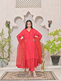 Ruby's Couture Shireen Raw Silk Embroidered Stitched 3-Piece Suit-Nelufar