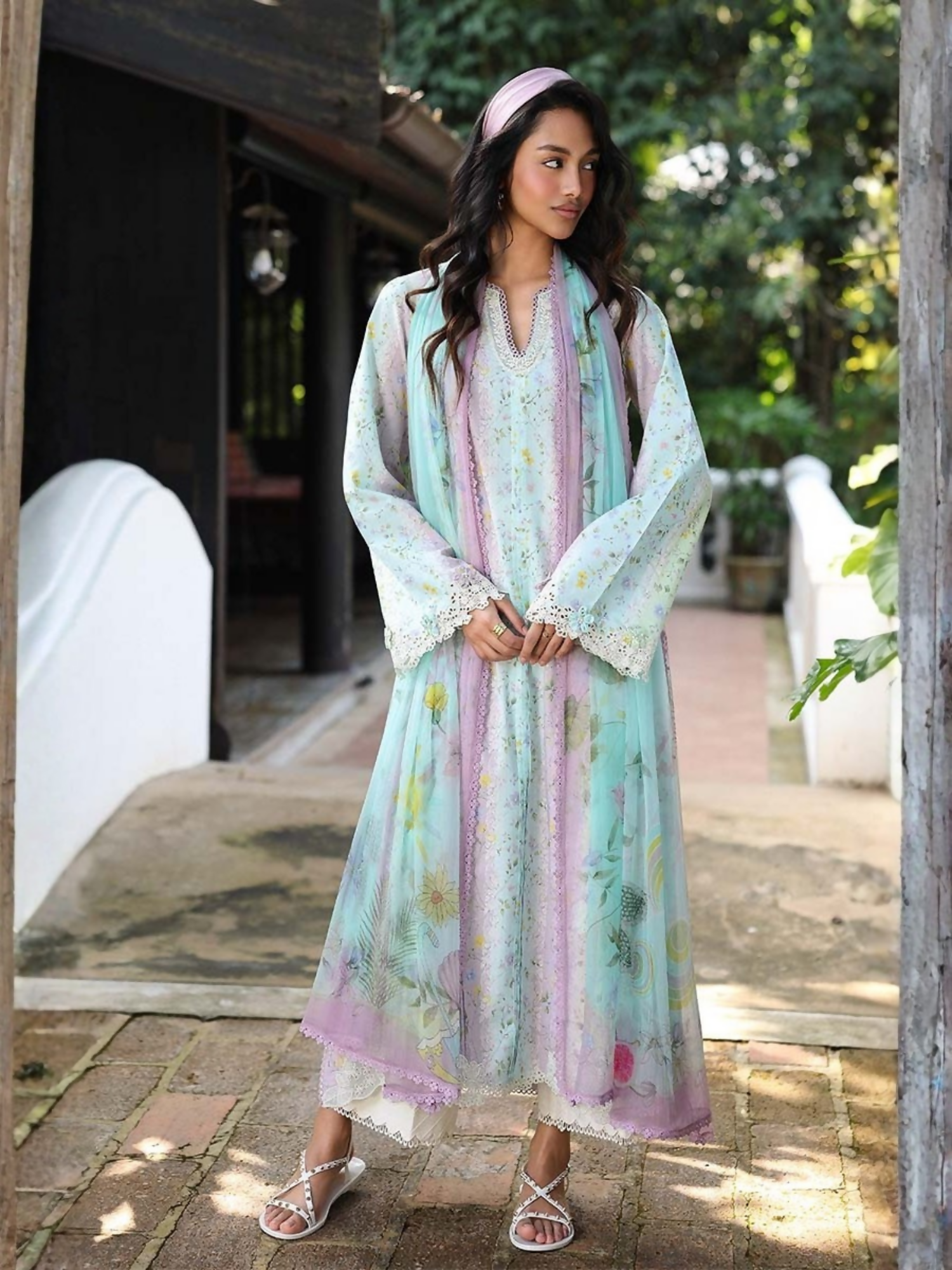 Qalamkar Qprints Lawn'26 Embroidered Unstitched 3-Piece Suit-AX-07-(A)-Xenia