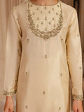 Allure By IH Luxury Pret Raw Silk Embellished Stitched 3-Piece Suit-Charlie