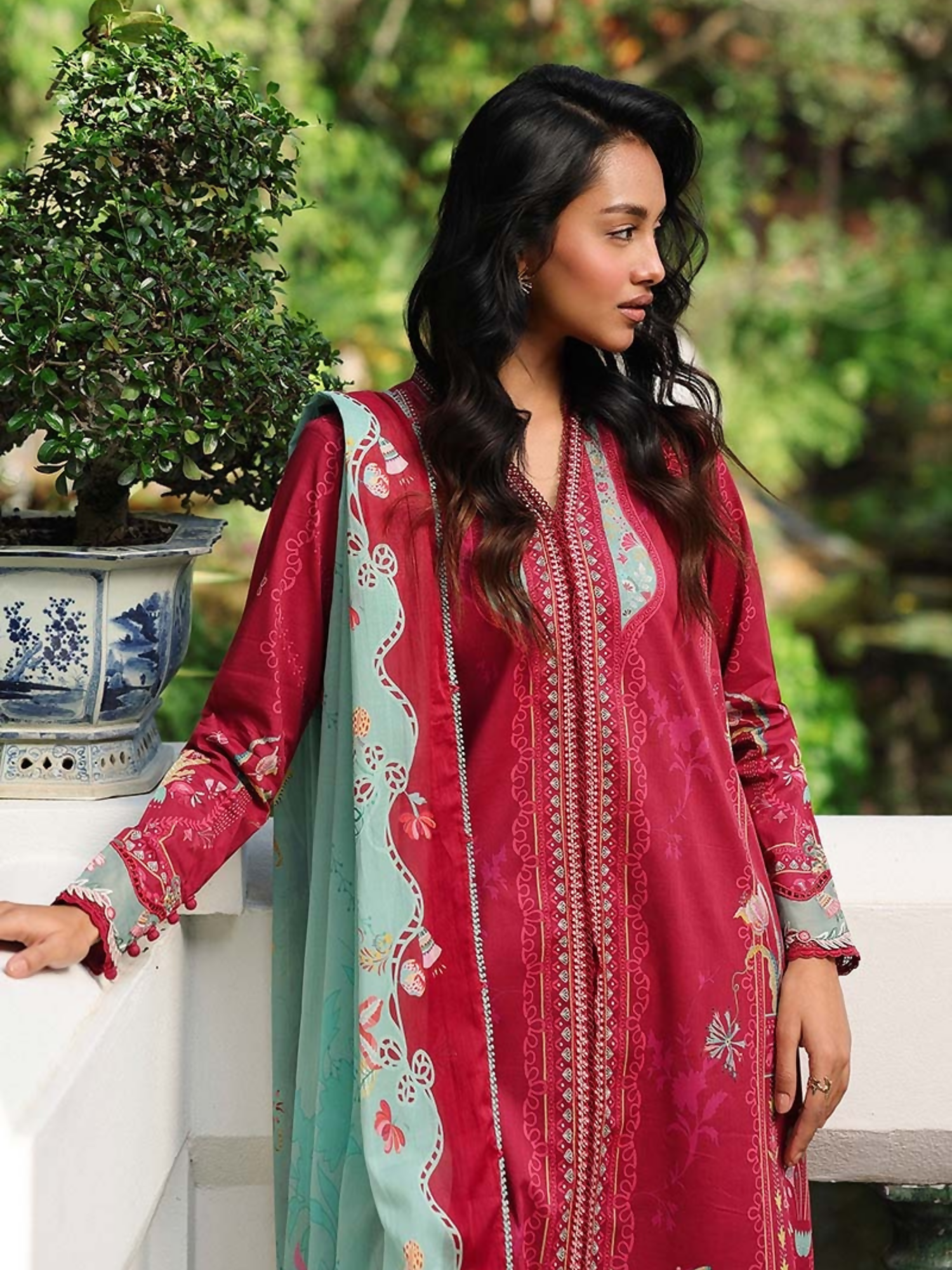 Qalamkar Qprints Lawn'26 Embroidered Unstitched 3-Piece Suit-AX-05-(A)-Brie