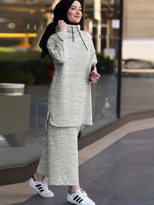 Jupiter Printed Cowl Neck Coord Set-14196