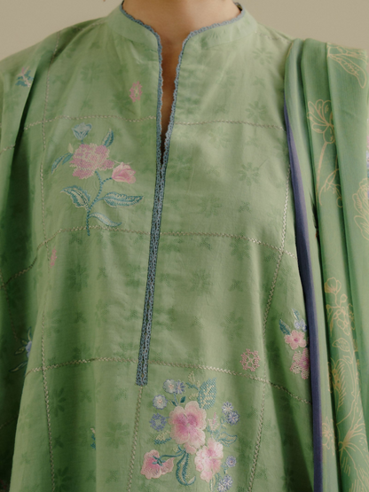 COCO by Zara Shahjahan Jacquard Embroidered Unstitched 3-Piece Suit-Sufa-5A