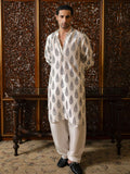 Hussain Rehar Basic Not Basic V Raw Silk Printed Stitched 2-Piece Suit-Ivy