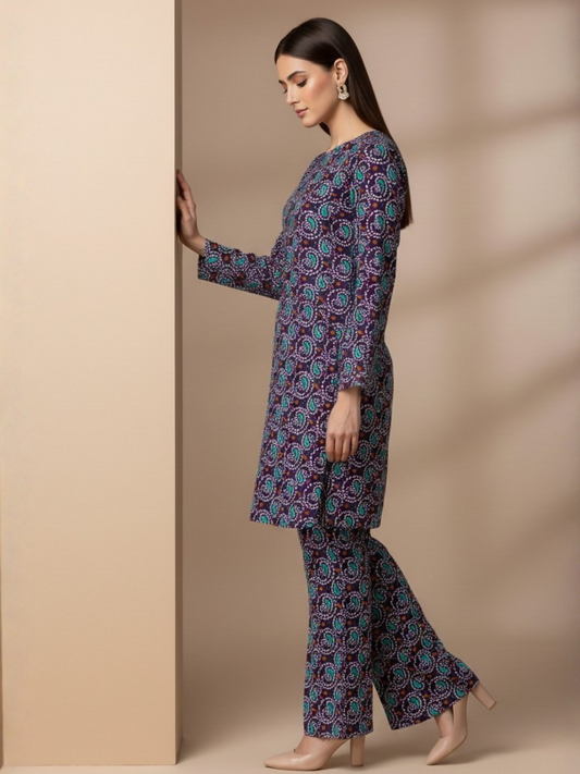 Bin Shaukat Cotton Cambric Printed Unstitched 2-Piece Suit