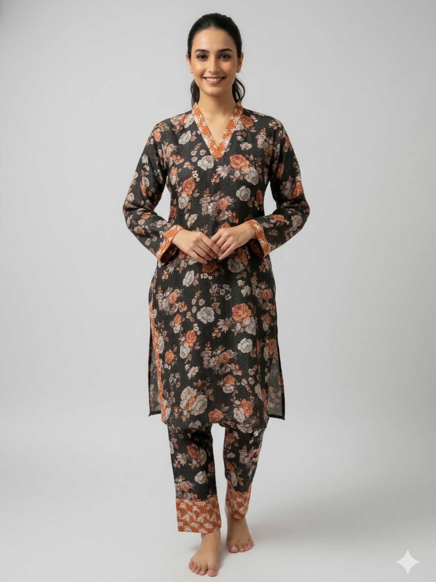 Bin Shaukat Karandi Printed Stitched 2-Piece Suit