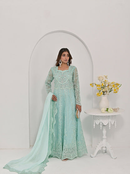 Farooq Hameed Studio Pariza Lux Festive'25 Organza Embroidered Stitched 3-Piece Suit-Aahana
