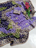 Musk Chunri Printed Hand Embellished Gota Work Unstitched 2-Piece Suit-6A