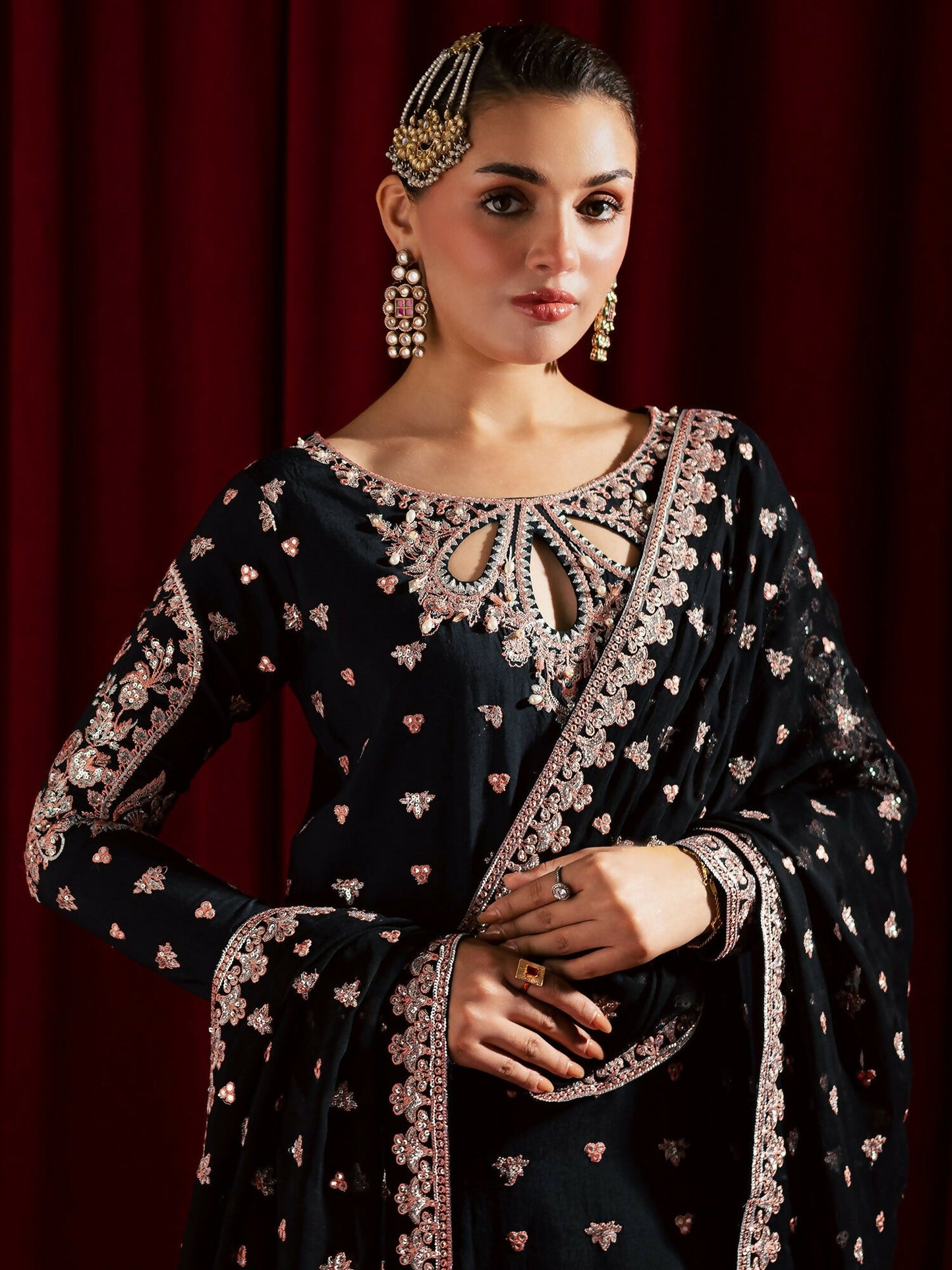 Allure By IH Luxury Pret Raw Silk Embellished Stitched 3-Piece Suit-Mohini