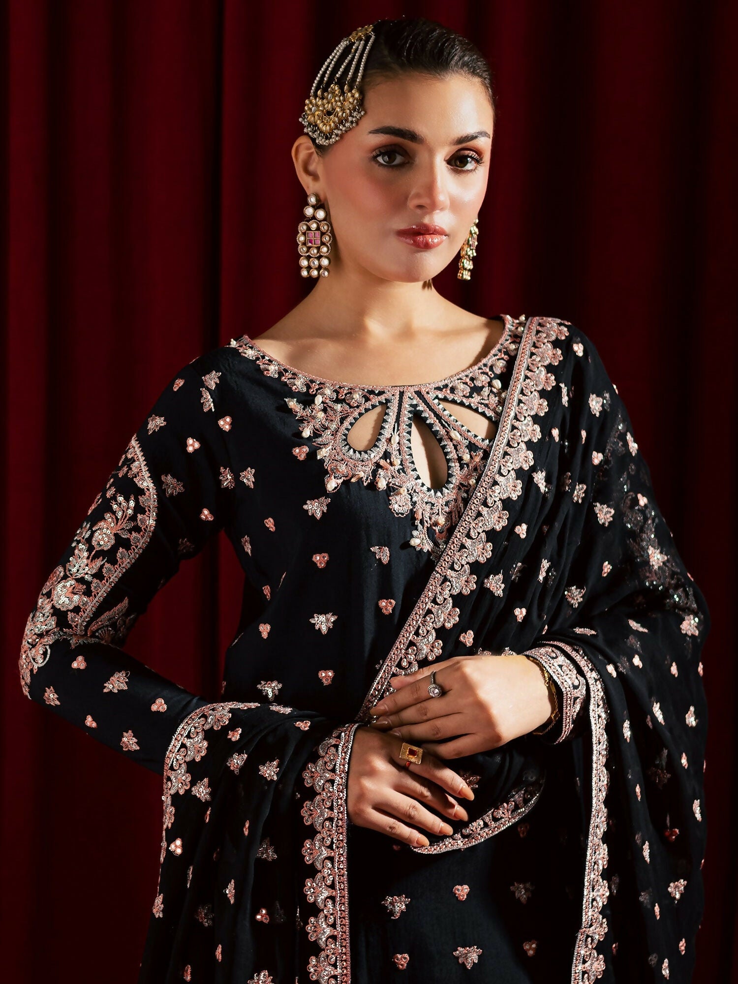 Allure By IH Luxury Pret Raw Silk Embellished Stitched 3-Piece Suit-Mohini
