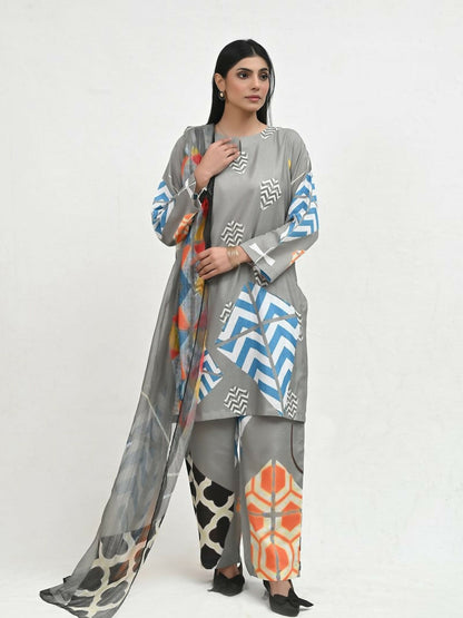 Imran Aftab Basant Mela Raw Silk Printed Unstitched 3-Piece Suit-IARP 02