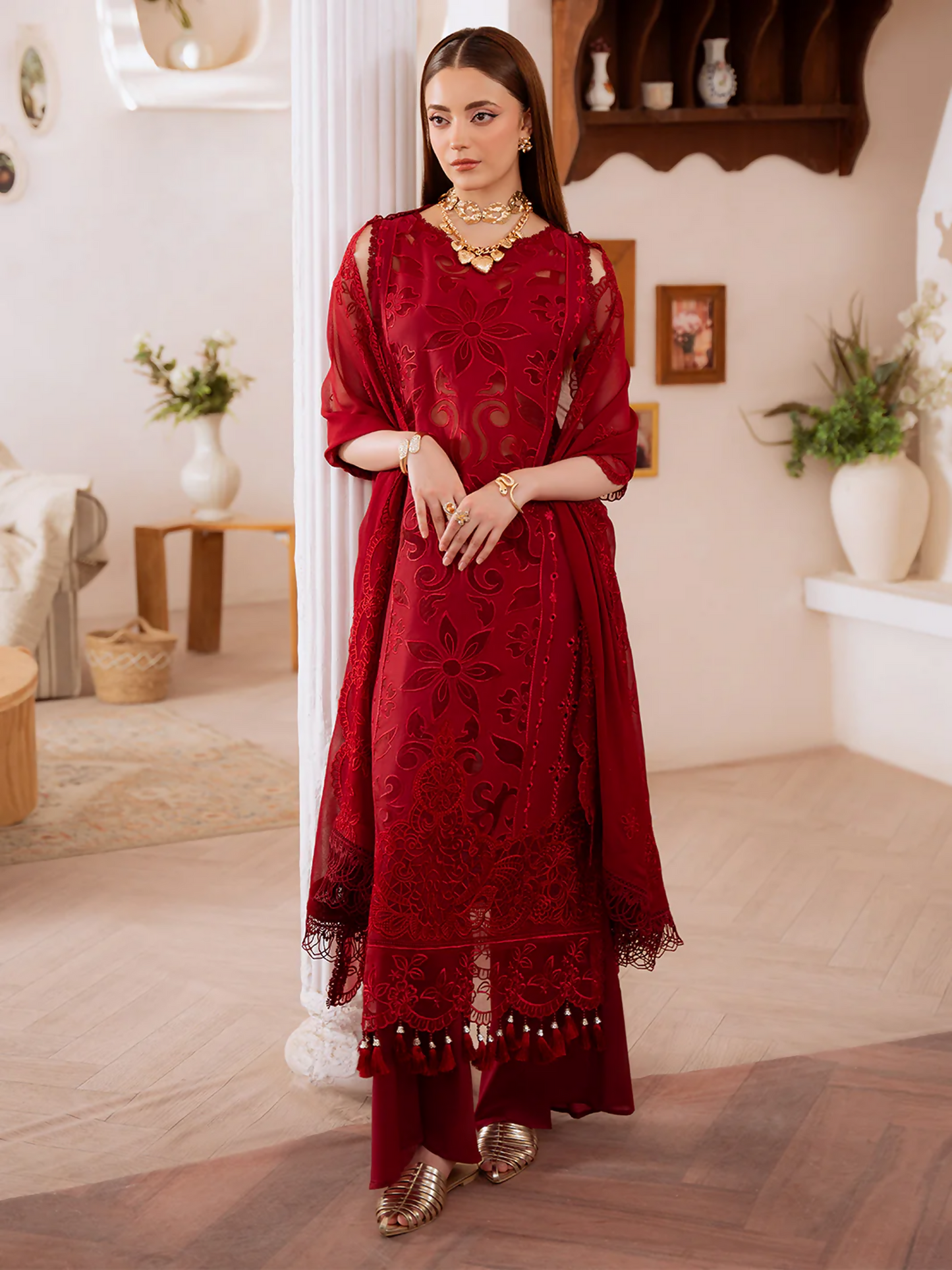 Mahnur Shanaya Lawn Embroidered Stitched 3-Piece Suit-SN-05