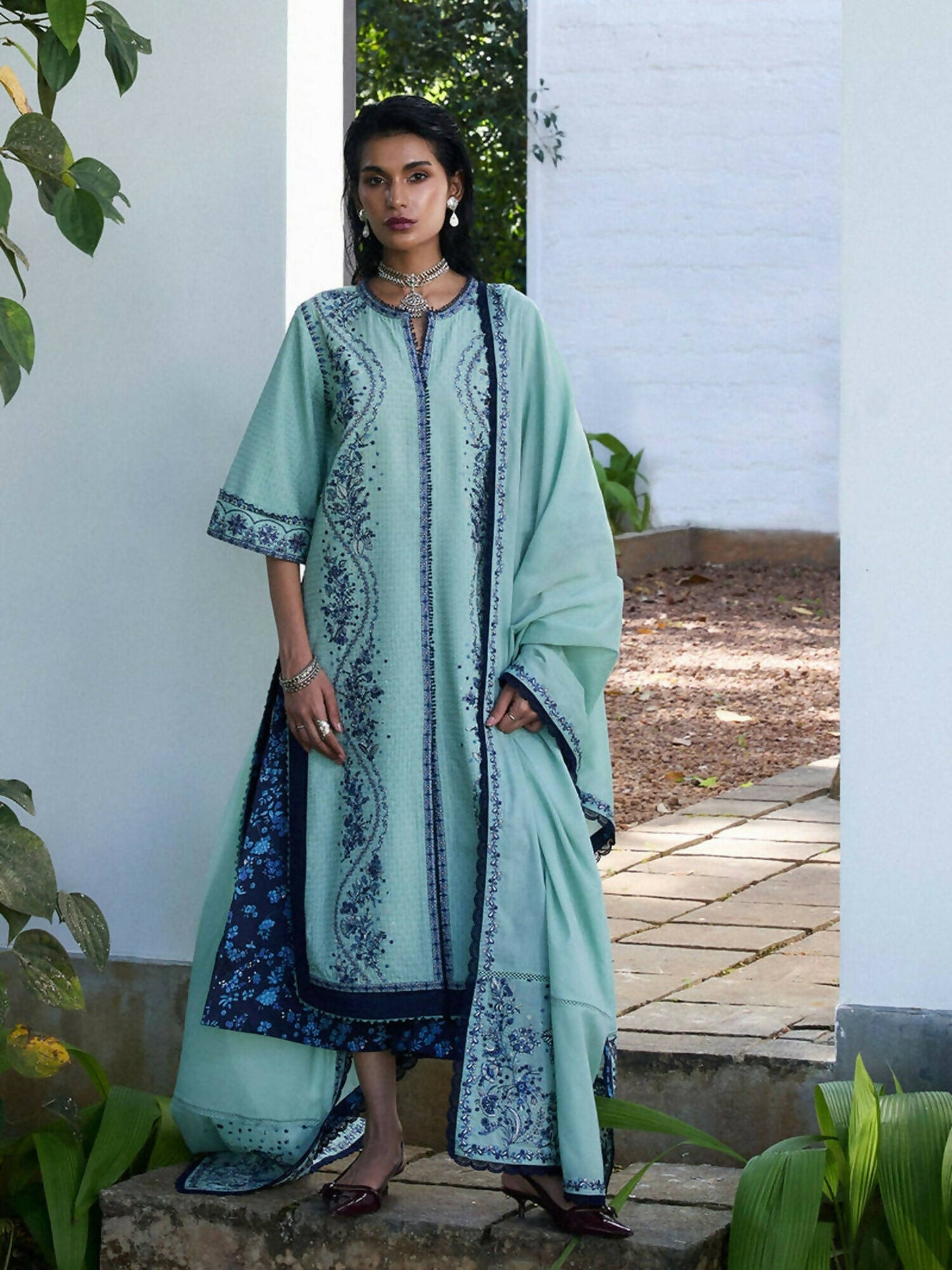 Hussain Rehar Pret SS'25 Lawn Embroidered Stitched 3-Piece Suit-Nesta
