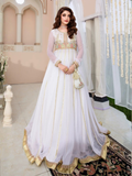 White-Hani & Umaima Chiffon Embroidered Pishwas-Pari