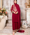 Hani & Umaima Chiffon Embroidered Stitched 3-Piece Suit-Roshan