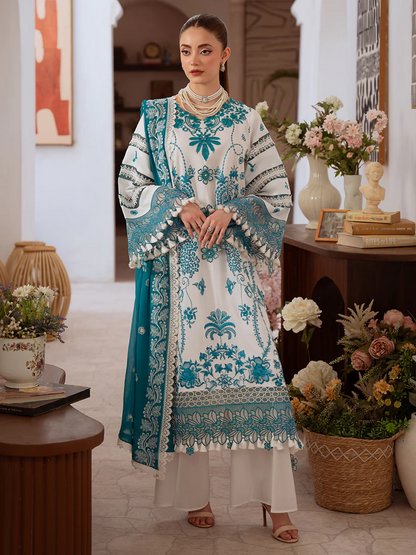 Mahnur Shanaya Lawn Embroidered Unstitched 3-Piece Suit-SN-09