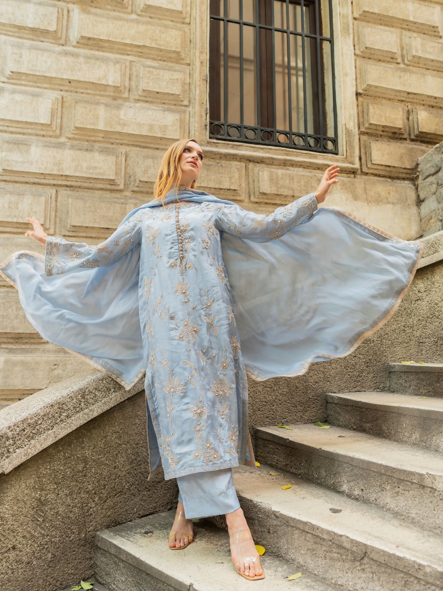 Farooq Hameed Studio EiD Collection'26 Pure Silk Embroidered Stitched 3-Piece Suit-Bareera