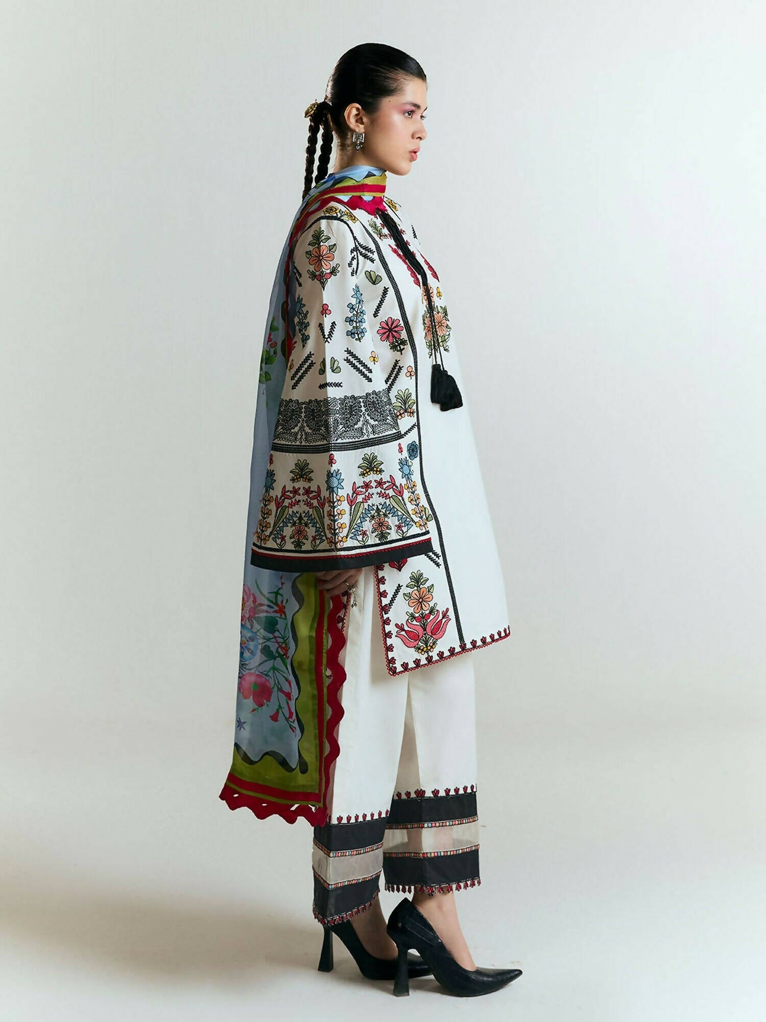 Jugnu by Hussain Rehar SS'25 Edit II Cotton Embroidered Unstitched 3-Piece Suit-TIYA