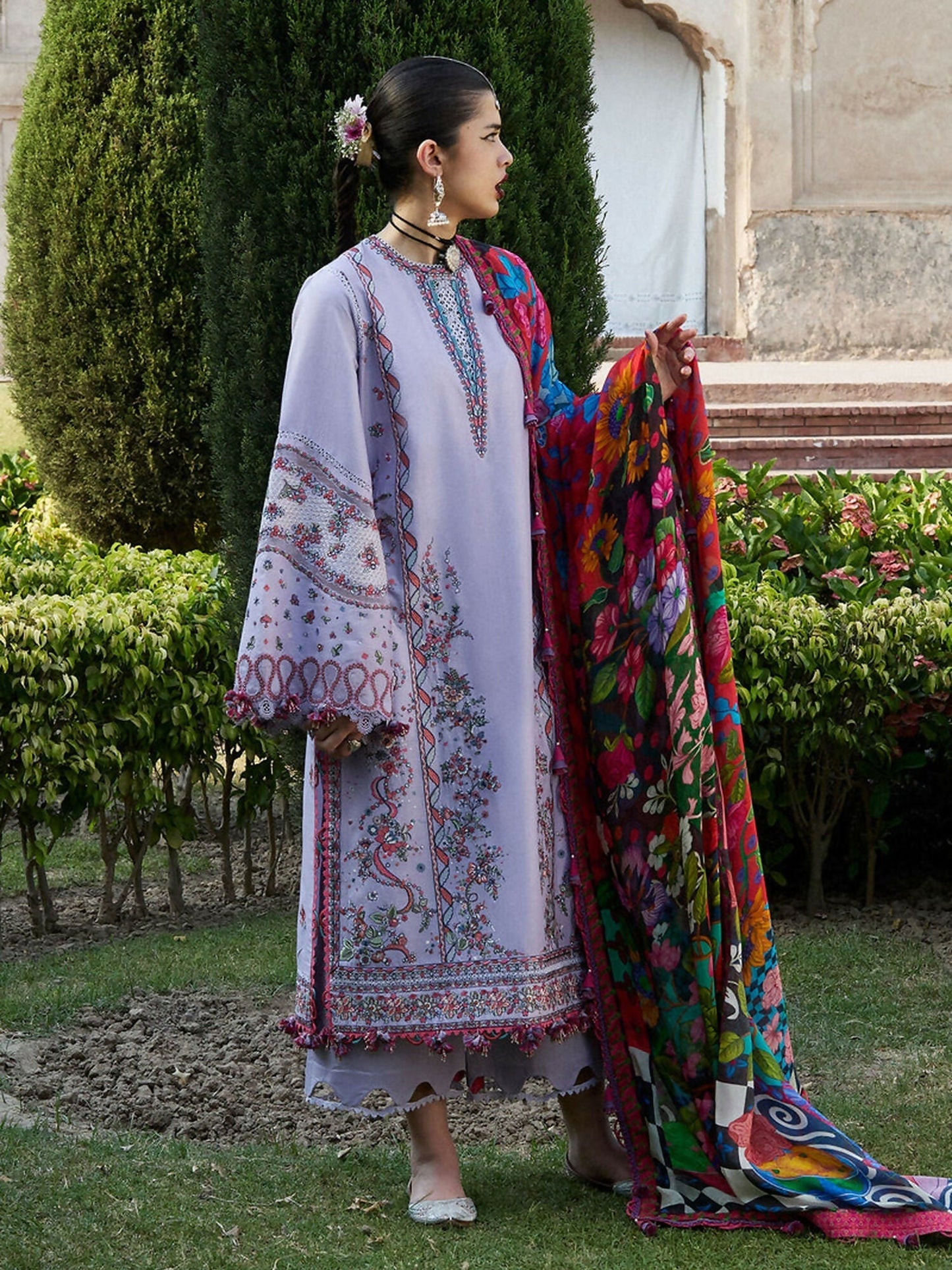 Hussain Rehar Nirmal SS'25 Lawn Embroidered Unstitched 3-Piece Suit-Inaya