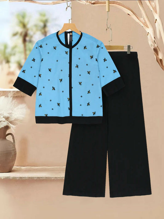 Velvour Girls Embroidered Co Ord Set -VG168-A