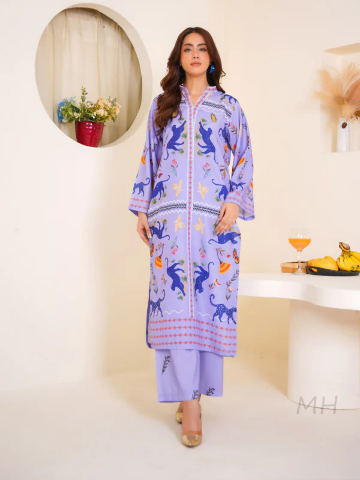 MH Cloth House Poly Lawn Printed Co-Ord Set-Ufaq