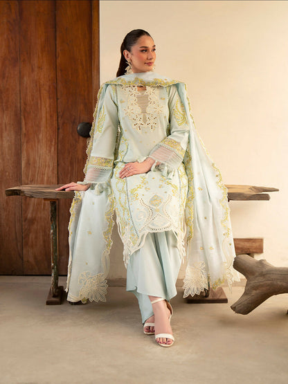 Mahnur Angan Lawn'26 Embroidered Unstitched 3-Piece Suit-AN-013