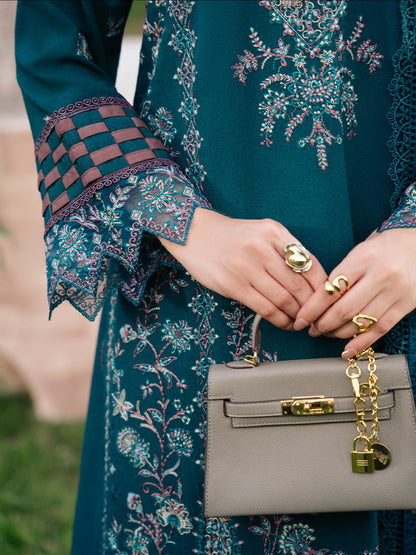 Mahnur Secret Garden Karandi Embroidered Unstitched 3-Piece Suit–SG-009