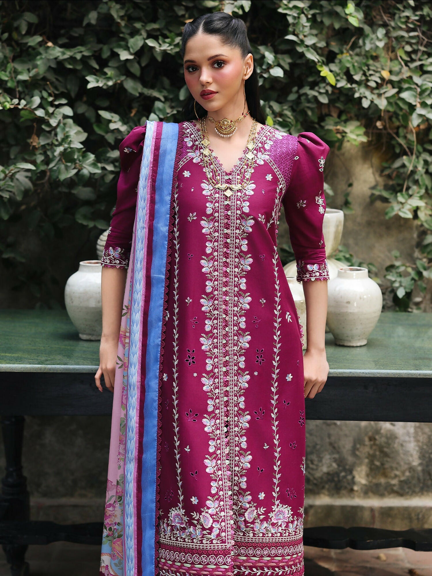 Binilyas Lumina Summer Lawn Embroidered Unstitched 3-Piece Suit-L75-B