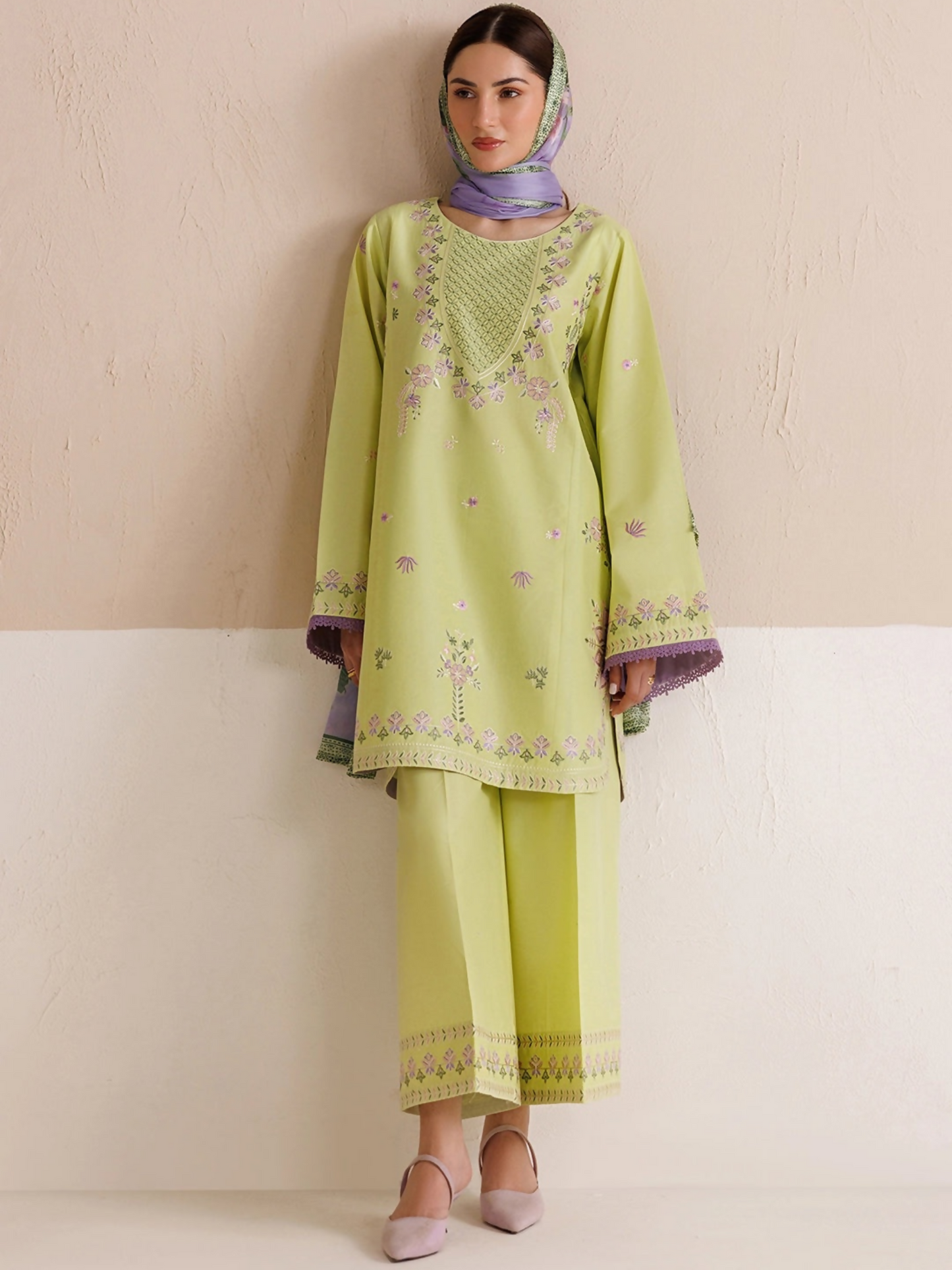 Panache Apparel Mistfall Vol II Cotton Embroidered Stitched Suit-Selene